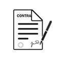 The contract icon. Agreement and signature, pact, accord, convention symbol. Flat Vector illustration