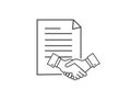 Contract icon. Handshake, Agreement icon isolated on white background. Flat design. Business concept. Vector Royalty Free Stock Photo