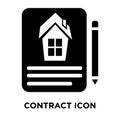Contract icon vector isolated on white background, logo concept Royalty Free Stock Photo
