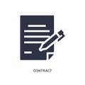 contract icon on white background. Simple element illustration from human resources concept
