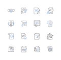 Contract instrument line icons collection. Agreement, Legal, Obligation, Document, Stipulations, Commitment, Pact vector