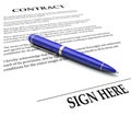 Contract Pen Sign Here Line Legal Agreement Document Signing Nam Royalty Free Stock Photo