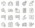 contract, property, rent set vector icons. Real estate icon set. Simple Set of Real Estate Related Vector Line Icons. Contains