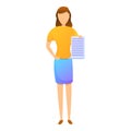 Contract purchasing manager icon, cartoon style