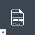 Contract related vector glyph icon.