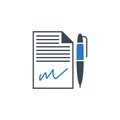 Contract related vector glyph icon.