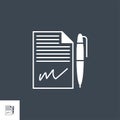 Contract related vector glyph icon.