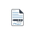Contract related vector glyph icon.