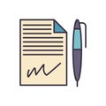 Contract related vector icon