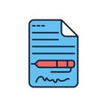 Contract related vector icon