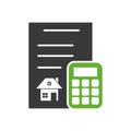 Contract rent paper document with calculator Royalty Free Stock Photo