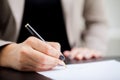 Contract Signature. Business Woman Signing Contract Document For Royalty Free Stock Photo
