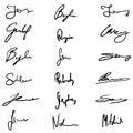 Contract signatures collection Royalty Free Stock Photo