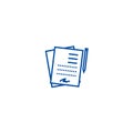 Contract, signing documents line icon concept. Contract, signing documents flat vector symbol, sign, outline Royalty Free Stock Photo