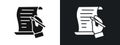 Contract signing icon linear graphics set vector in black Royalty Free Stock Photo