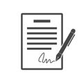 Contract Signing Legal Agreement Concept, simple vector icon