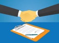 Contract Signing Legal Agreement Concept. Vector Illustration