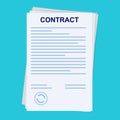 Contract signing. Sign a contract concept. Folder with stamp and text. concept of paperwork, business doc. Contract