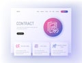 Contract, Strategic vision, Investment, Business training class Landing page template.