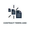 contract terms and conditions icon. document paper, thin stroke concept symbol design, creative writing, storytelling, read brief Royalty Free Stock Photo