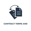 contract terms and conditions icon. document paper, thin stroke concept symbol design, creative writing, storytelling, read brief Royalty Free Stock Photo
