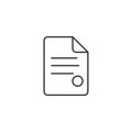 Contract, document, paper sheet whith stamp thin line icon. Linear vector symbol Royalty Free Stock Photo