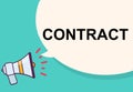 Contract word for announcement illustration graphic design