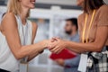 Contracted work - handshake business woman Royalty Free Stock Photo