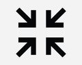 Contraction Contract Zoom Out Minimize Shrink Arrow Point Pointing In Four Corners Scale Lens Reduce Size Minimum Sign Icon Shape