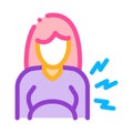 contractions pregnant woman color icon vector illustration