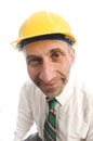 Contractor construction man with hard hat Royalty Free Stock Photo