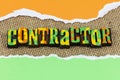 Contractor construction professional business builder engineer project typography Royalty Free Stock Photo