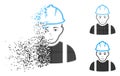 Sparkle Pixel Halftone Contractor Icon with Face