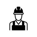 Black solid icon for Contractor, occupier and builder Royalty Free Stock Photo