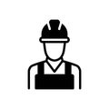 Black solid icon for Contractor, occupier and builder