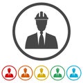 Contractor Icon, Workers icon, 6 Colors Included Royalty Free Stock Photo