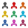 Contractor icon, Workers icon, color icons set