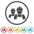 Contractor Icon, Workers icon, 6 Colors Included Royalty Free Stock Photo