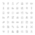 Contractor linear icons, signs, symbols vector line illustration set