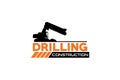 Contractor, trench digger and drilling rig logo design inspiration Heavy equipment logo vector for construction company. Creative Royalty Free Stock Photo