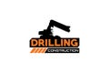 Contractor, trench digger and drilling rig logo design inspiration Heavy equipment logo vector for construction company. Creative Royalty Free Stock Photo