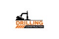 Contractor, trench digger and drilling rig logo design inspiration Heavy equipment logo vector for construction company. Creative Royalty Free Stock Photo