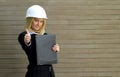 Contractor woman Royalty Free Stock Photo