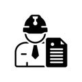 Black solid icon for Contractors, occupier and hireling Royalty Free Stock Photo