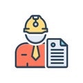 Color illustration icon for Contractors, occupier and hireling Royalty Free Stock Photo