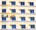 Contractors, security, paint, brushes, painter, building developers Royalty Free Stock Photo