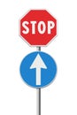 Contradiction concept with traffic signs - concept image