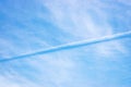 Contrail casts a shadow on a cloud Royalty Free Stock Photo