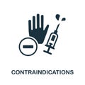 Contraindications icon. Monochrome sign from vaccination collection. Creative Contraindications icon illustration for Royalty Free Stock Photo