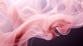 Contrast abstract background of tender swirls of pastel pink dance on black backdrop